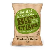 Brown Bag West Country Cheddar & Onion Crisps 20x40g Gluten Free + VAT